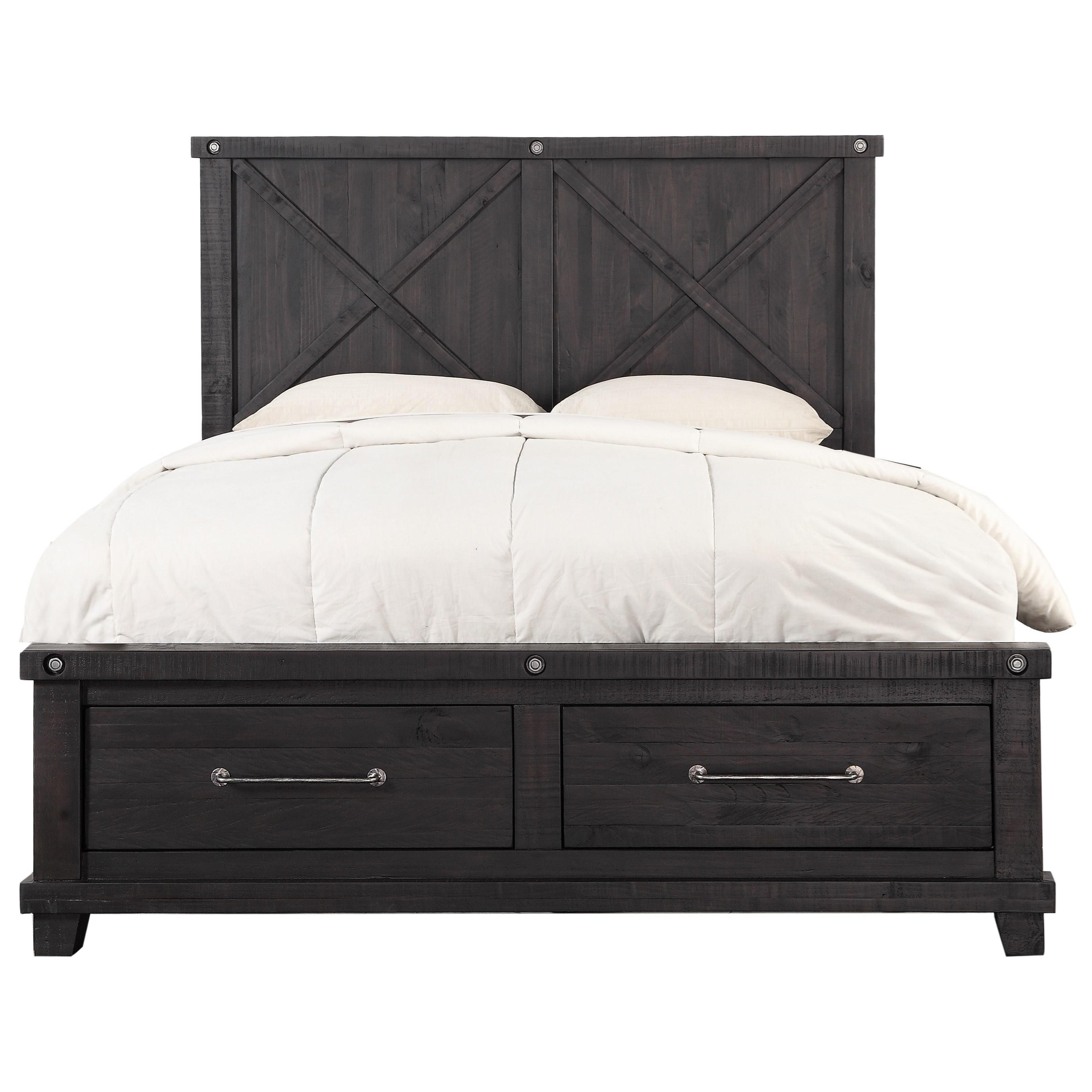 Modus International Yosemite Queen Solid Wood Storage Bed in Cafe A1